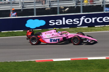 Obraz premium May 22, 2026, Montreal, Canada, F1 Academy car races through Circuit Gilles Villeneuve during Grand Prix weekend. g.