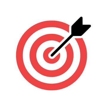 Minimal target goal icon with clean bullseye and arrow. Modern flat SVG design ideal for business goals, strategy, achievement, and performance visuals.