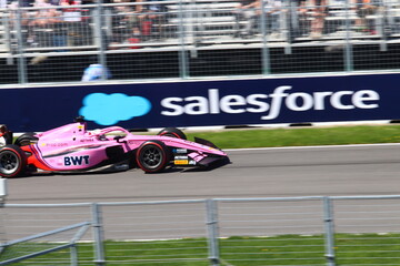 Obraz premium May 22, 2026, Montreal, Canada, F1 Academy car races through Circuit Gilles Villeneuve during Grand Prix weekend. g.