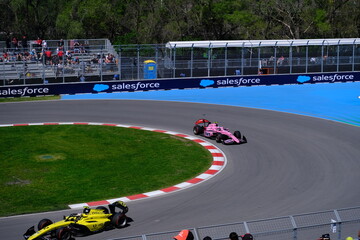 Obraz premium May 22, 2026, Montreal, Canada, F1 Academy car races through Circuit Gilles Villeneuve during Grand Prix weekend. g.