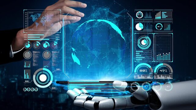 AI-powered global network interface enabling real-time data interaction, virtual assistant support, and artificial intelligence-driven internet communication insights. Thunk