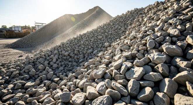Construction Gravel Pile Stock Photo - Photo-realistic