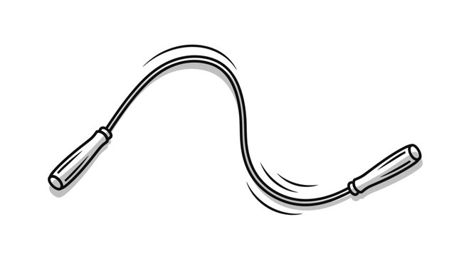 Cartoon Jumping Rope with Handles, Sports Equipment, Isolated