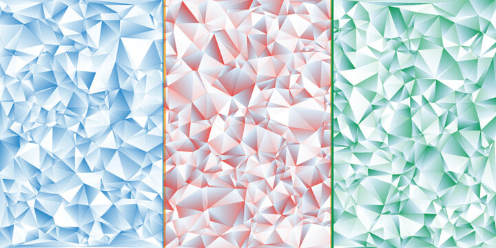 Minimalist lowpoly gradient mesh with soft blue and yellow prismatic columns background illustration