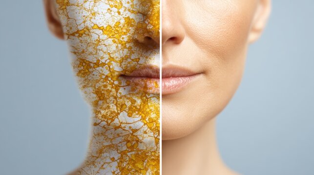 Professional skin comparison showing normal and abnormal autoimmune patterns side by side