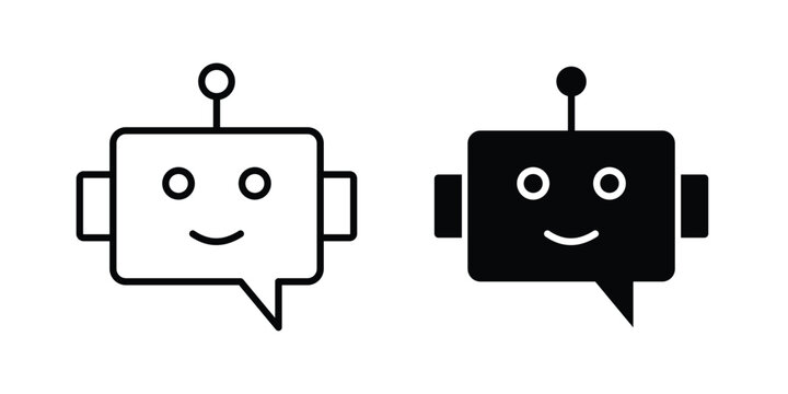 Ai chat bot icon or symbol set