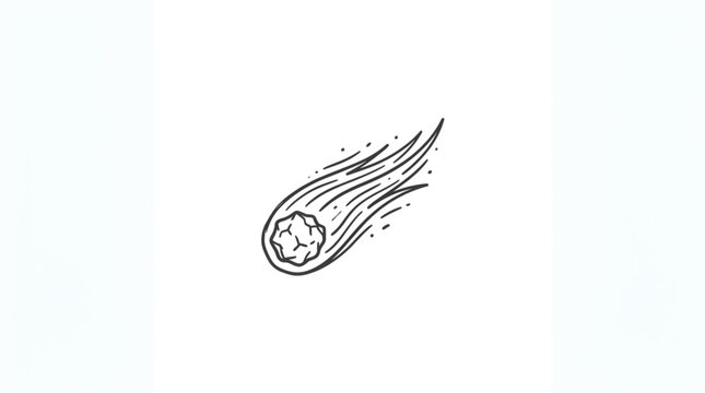 Hand drawn illustration of a fiery comet streaking through space.