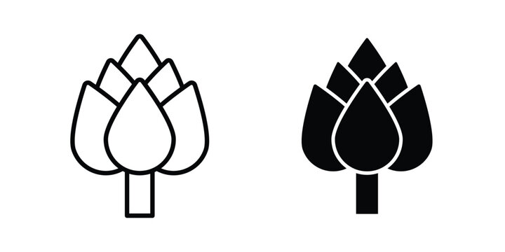 Artichoke icon or symbol set