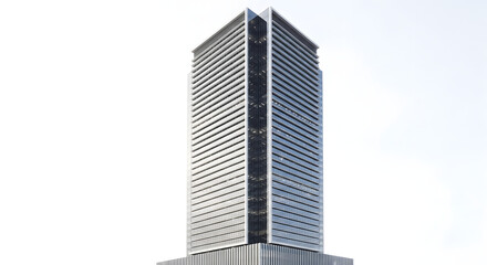 Fototapeta premium A sleek skyscraper stands tall in the cityscape with modern architecture and urban landscape