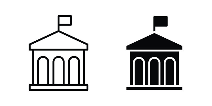 City hall icon or symbol set