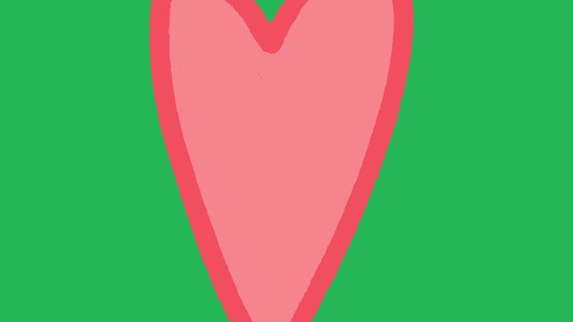 Hand Drawn Heart Transition 2D Animation Green Screen Asset | Cute Doodle Love Heart Motion Transition Overlay | Hand-Drawn Romantic Heart Shape Transition Effect