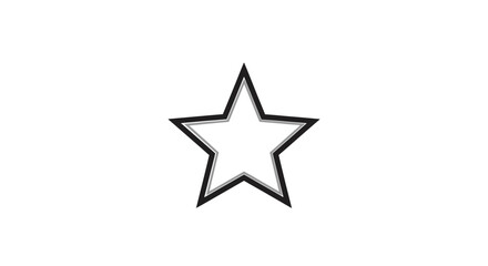 Obraz premium Simple Star Outline, Minimalist Graphic Element, Isolated on White Background