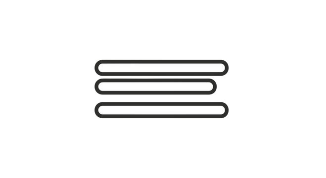 Hamburger Menu Icon - Simple Line Art Navigation Symbol on White Background