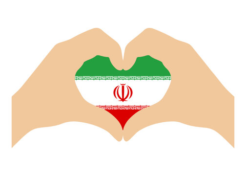 Iran heart hands illustration
Hands heart shape with country flag vector