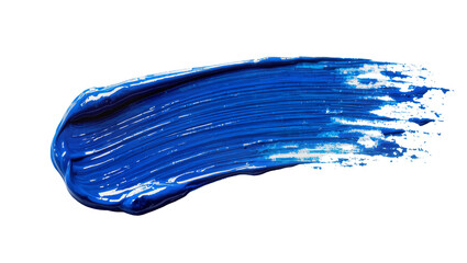 Thick vibrant blue paint stroke with visible brush marks