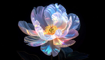 Fototapeta premium Beautiful Iridescent Peony Flower in Bloom