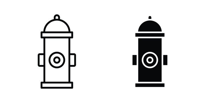 Fire hydrant icon or symbol set