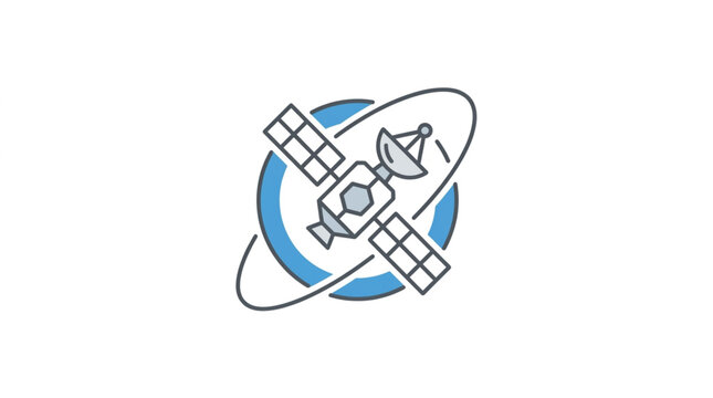 Illustration of a satellite orbiting the Earth.