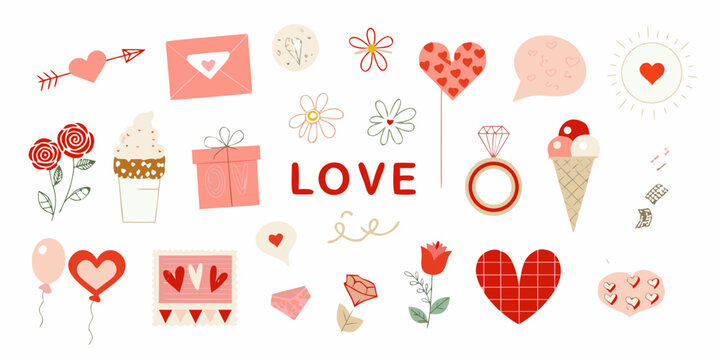 Valentine s Day Collection A Colorful Vector Illustration Of Romantic Elements