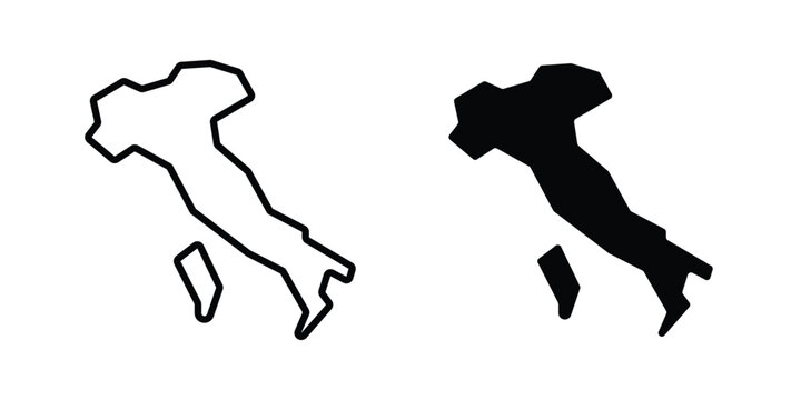 Italy map icon or symbol set