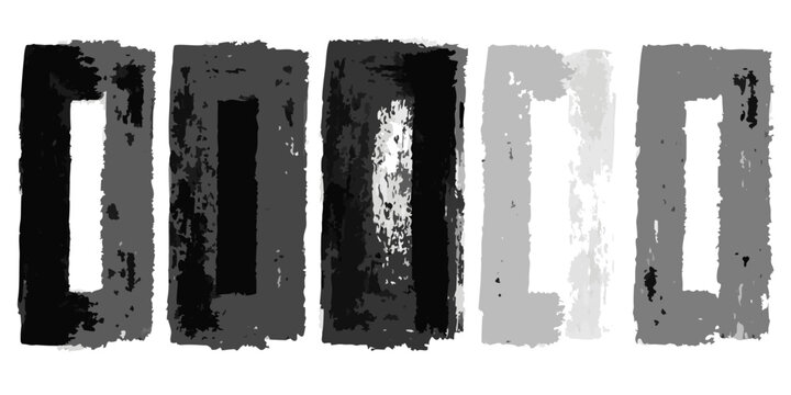 Rectangular block shapes with distressed texture on a white background