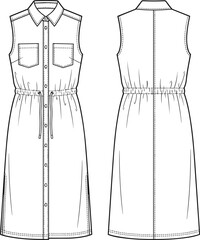 Hand Drawn Elegant Jumpsuit Fashion Sketch Illustration Set Isolated on White Background Women Apparel Design © Vectorial Arts