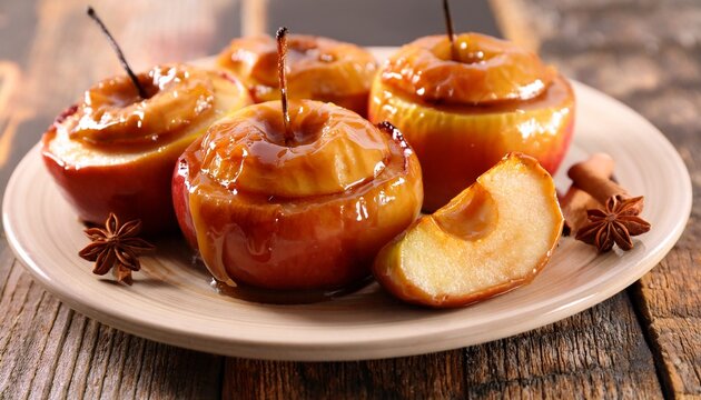 baked apple slices caramelized dessert