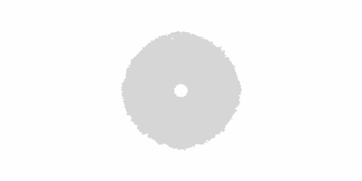 Dotted circle with center hole minimalist gray design on white