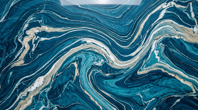 Polished Ocean Blue Fluid Marble.