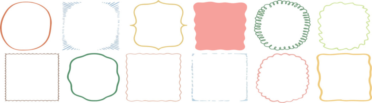 Intricate geometric frame with gradient and scalloped border design illustration