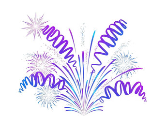 Obraz premium Colorful abstract fireworks explosion illustration isolated on transparent background