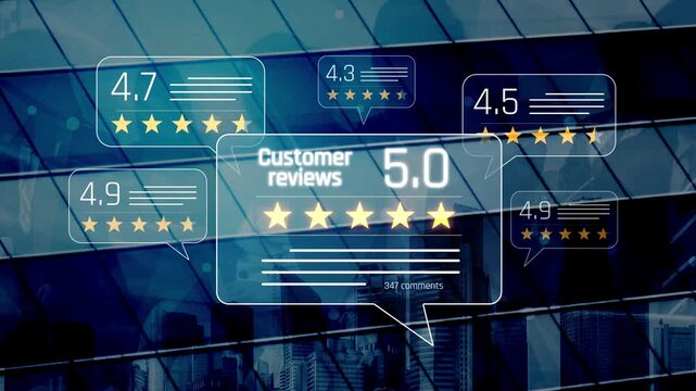 Customer centric review and rating system support product review, digital rating concept, and customer give good trust by visualizing people choice through stars and feedback content technology Marrow