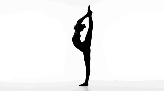 Woman in yoga pose standing balance.