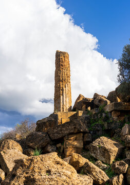 Valle dei Templi or Valley of the Temples, archaeological site in Agrigento, Sicily, world heritage site