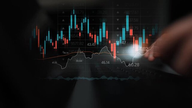 Candlestick chart visualizing financial market trends, investment patterns, price fluctuations, and trading strategy in capital and digital asset markets Marrow