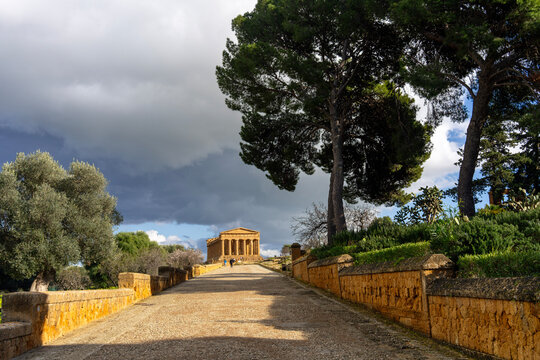 Valle dei Templi or Valley of the Temples, archaeological site in Agrigento, Sicily, world heritage site
