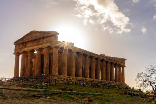 Temple of Concordia in Valle dei Templi or Valley of the Temples, archaeological site in Agrigento, Sicily, world heritage site