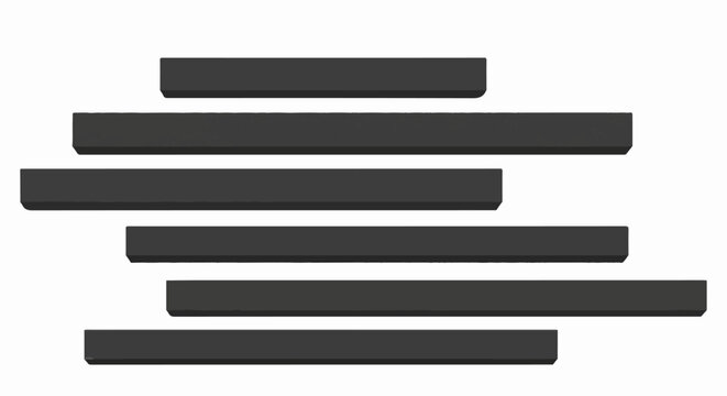 Rows of gray bars arranged in a scattered, staggered pattern against white