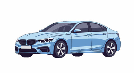 Fototapeta premium Sleek blue sedan with tinted windows and modern alloy wheels