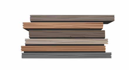 Fototapeta premium Stacked wooden planks with varied textures and shading