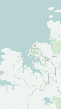 Modern minimalist vector map of Darwin, Northern Territory, Australia. High-quality scalable illustration of Darwin city grid, Darwin Harbour, Frances Bay, East Point for posters and design.