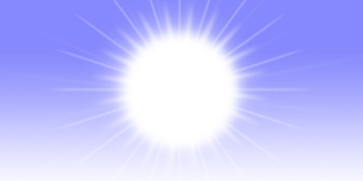 This image features brilliant centralized sunburst effect set against soft gradient background. A glowing white orb of light serves the focal point radiating sharp symmetrical beams soft atmospheric