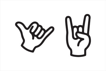 Obraz premium Hand Signs and Badge Vector Icons