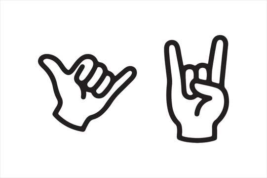Hand Signs and Badge Vector Icons