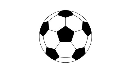 Fototapeta premium Soccer ball, football icon, black and white, sports symbol, athletic logo