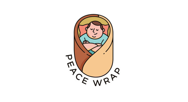 Man Snug in Blanket with Peace Wrap Text Phrase