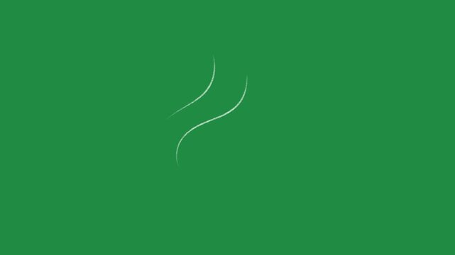 vector white lines wind effect on green screen, UI motion graphics. alpha adjustment layer, smooth animated line filter, 2d animation