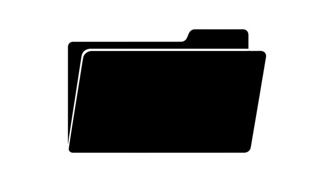 Black silhouette of a standard office file folder icon.