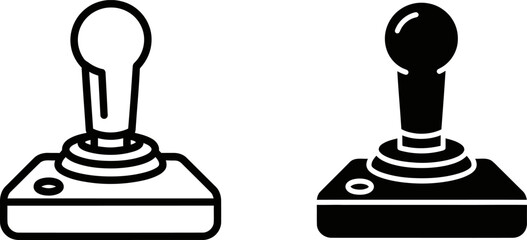 Retro joystick and modern controller icons on white background with copy space for design © NOYAN STOCK