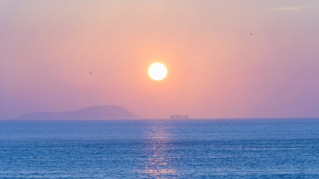 Sunset in Weihai, Shandong Province, China